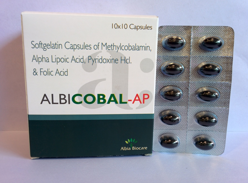 ALBICOBAL-AP SOFTGEL | Methylcobalamin 1500mcg + Alpha Lipoic Acid 100mg + Vitamin B6  3mg + Folic Acid 1500mcg 